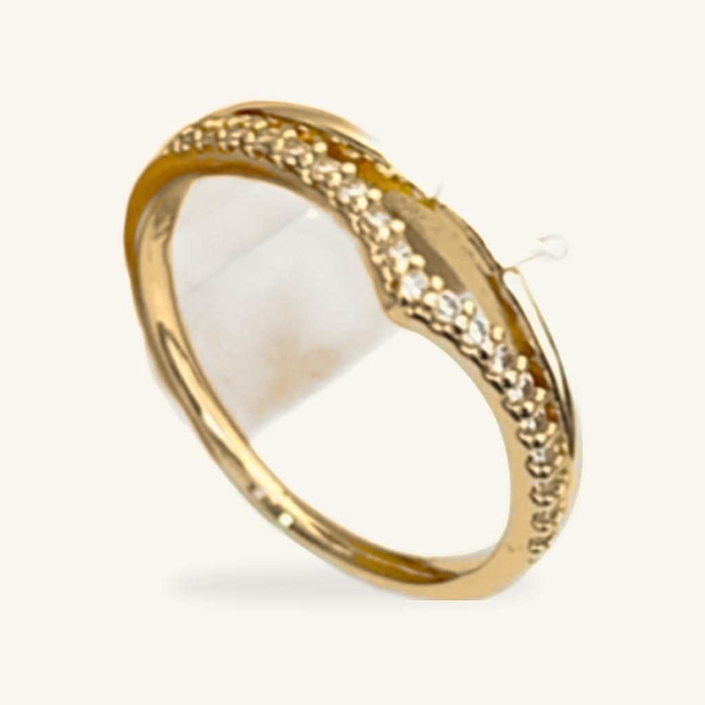 [VANIOL016774] Anillo Onda Brillante · Oro Laminado 18K