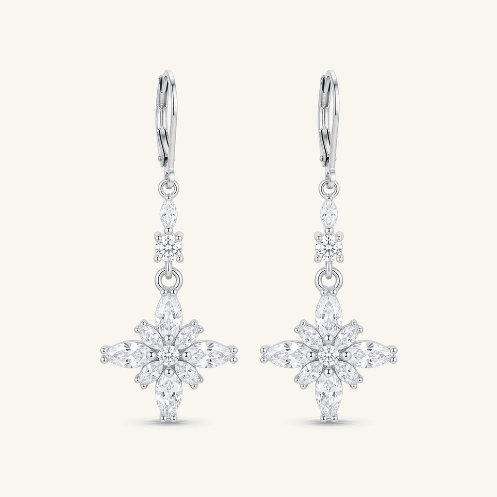 [VACORD036351] Aretes Estrella Radiante · Baño de Rodio