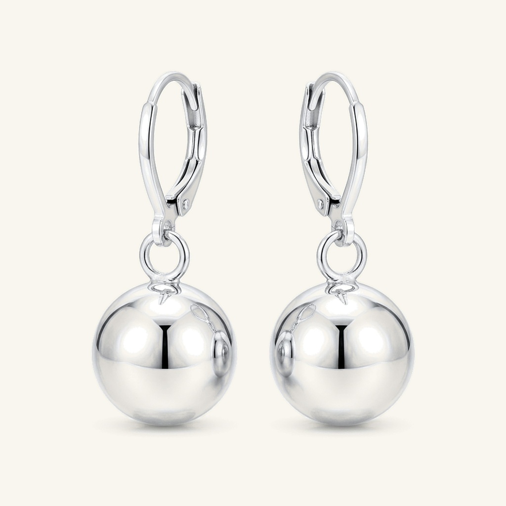 [VACORD036387] Aretes Esfera Pulida · Baño de Rodio