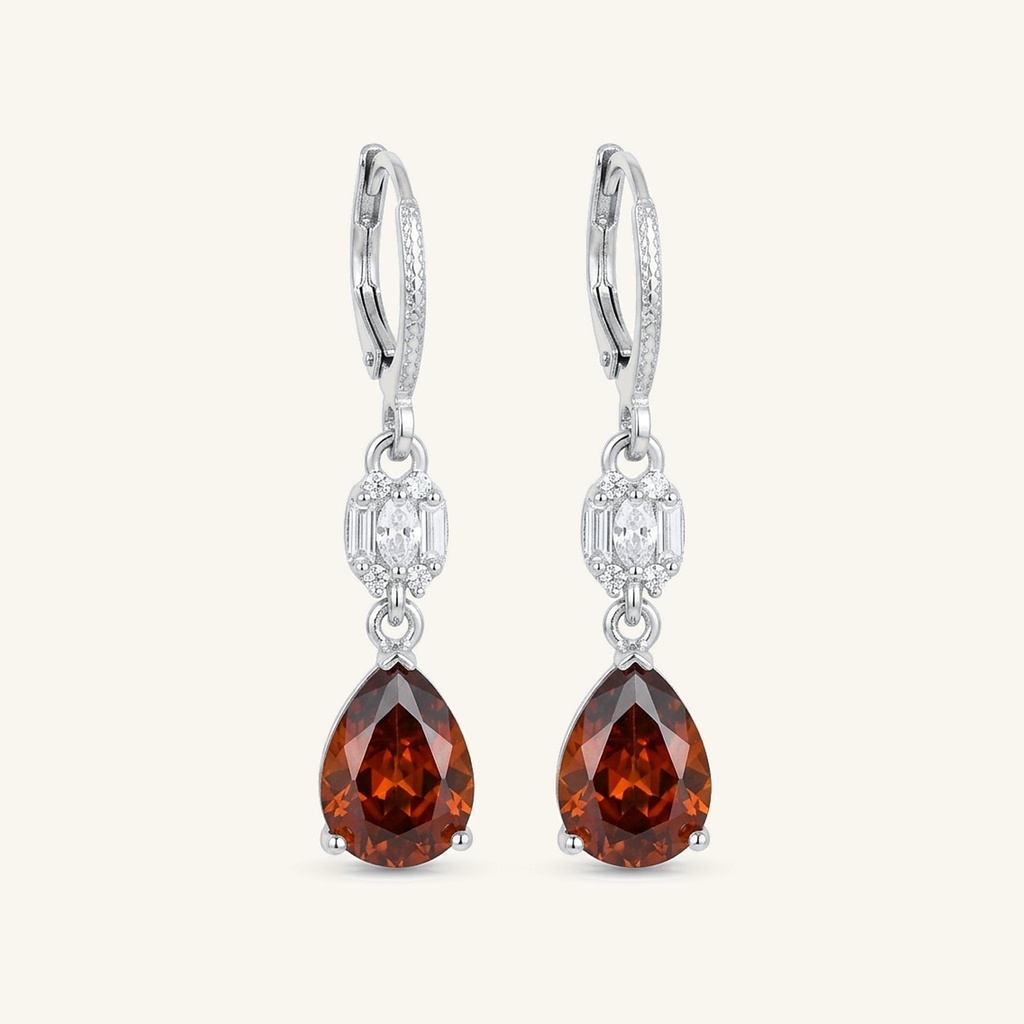 [VACORD036545] Aretes Gota Coñac · Baño de Rodio