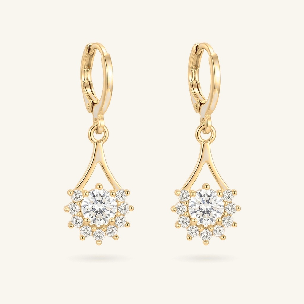 [VACOOL036091] Aretes Gota Radiante · Oro Laminado 18K