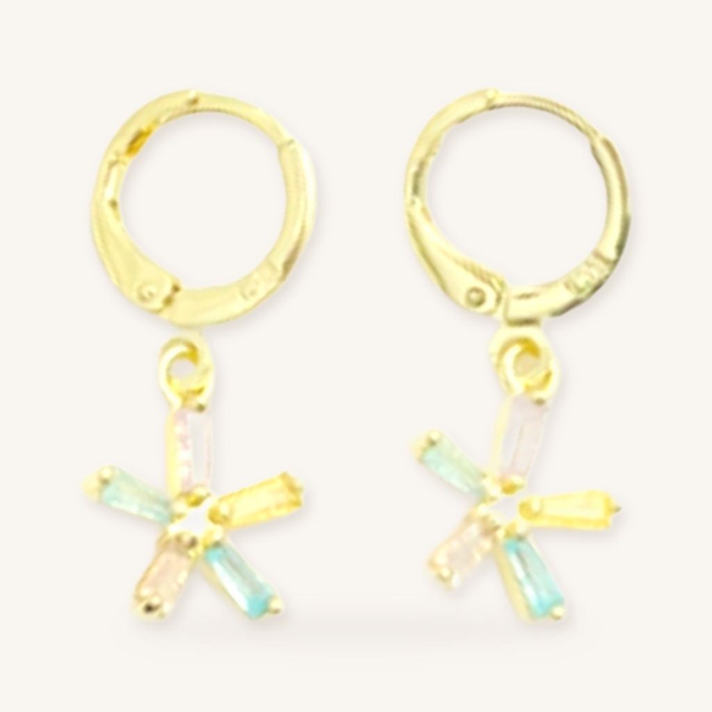 [VACOOL036201] Huggies Estrella Cristales Pastel · Oro Laminado 18K