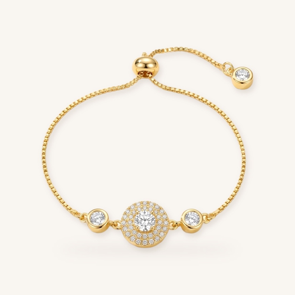 [VPULOL0906018] Pulsera Halo Radiante · Oro Laminado 18K