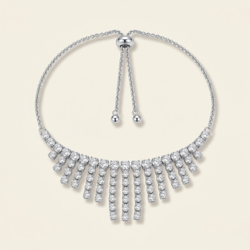 [VPULRD0906062] Pulsera Cascada Brillante · Baño de Rodio