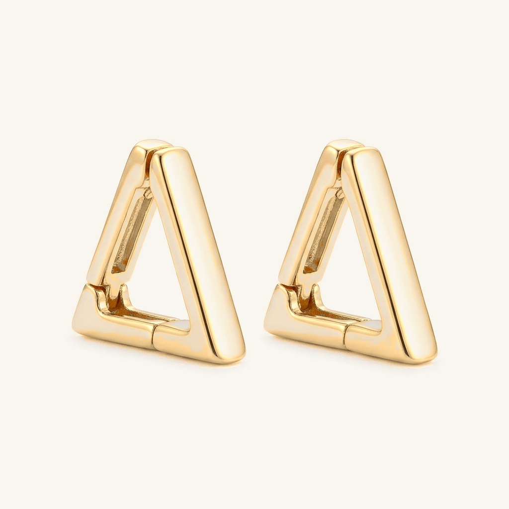 [VHUGOL0906125] Huggies Triángulo Moderno · Oro Laminado 18K