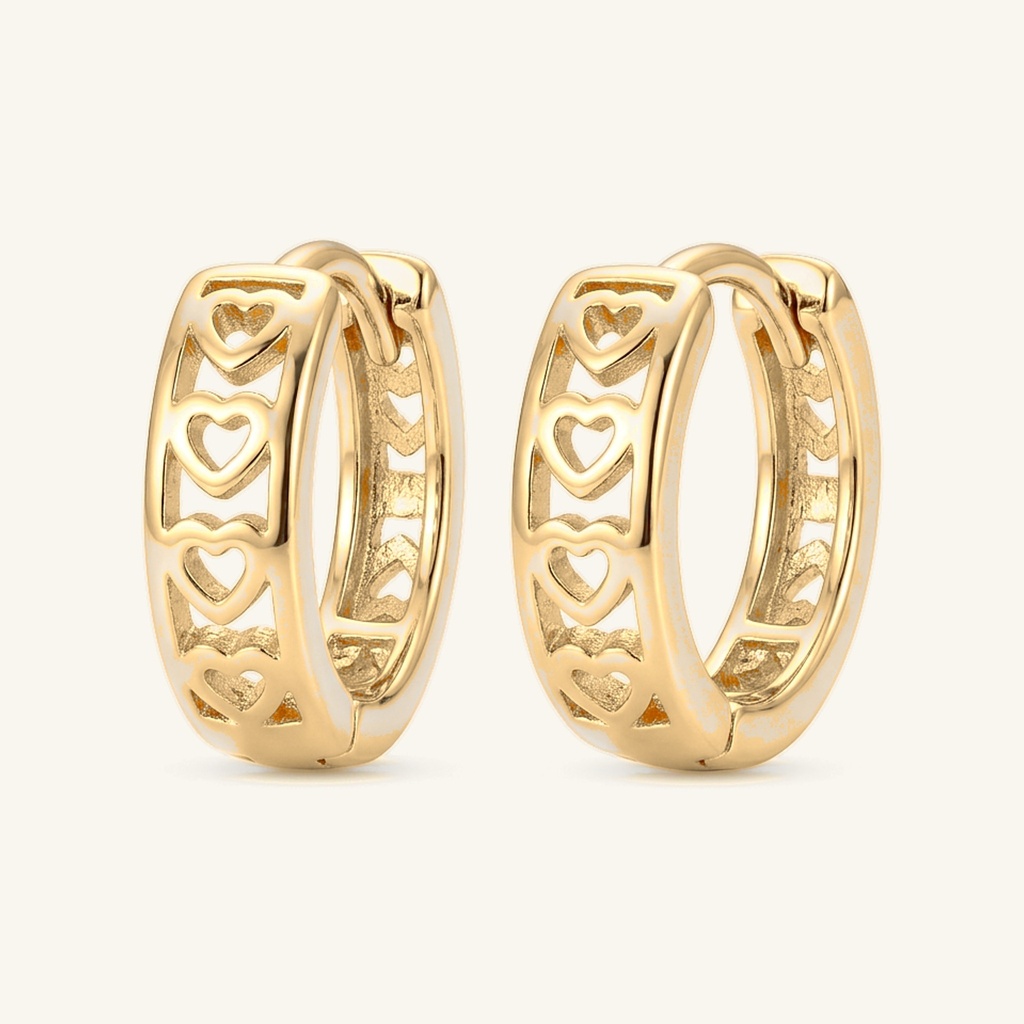 [VHUGOL0906132] Huggies Corazones Calados · Oro Laminado 18K