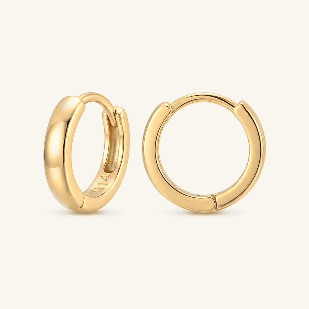 [VHUGOL0906143] Huggies Clásicos Lisos · Oro Laminado 18K
