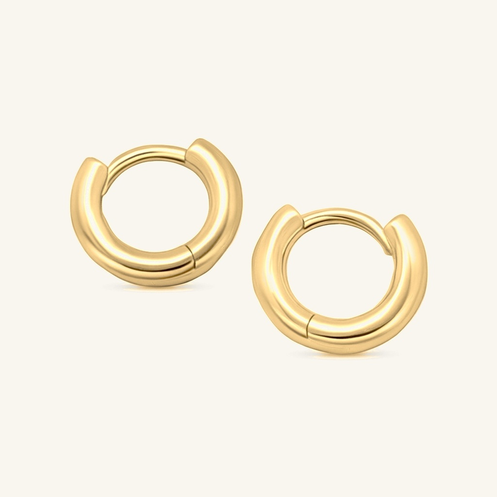 [VHUGOL0906167] Huggies Tubulares Lisos · Oro Laminado 18K