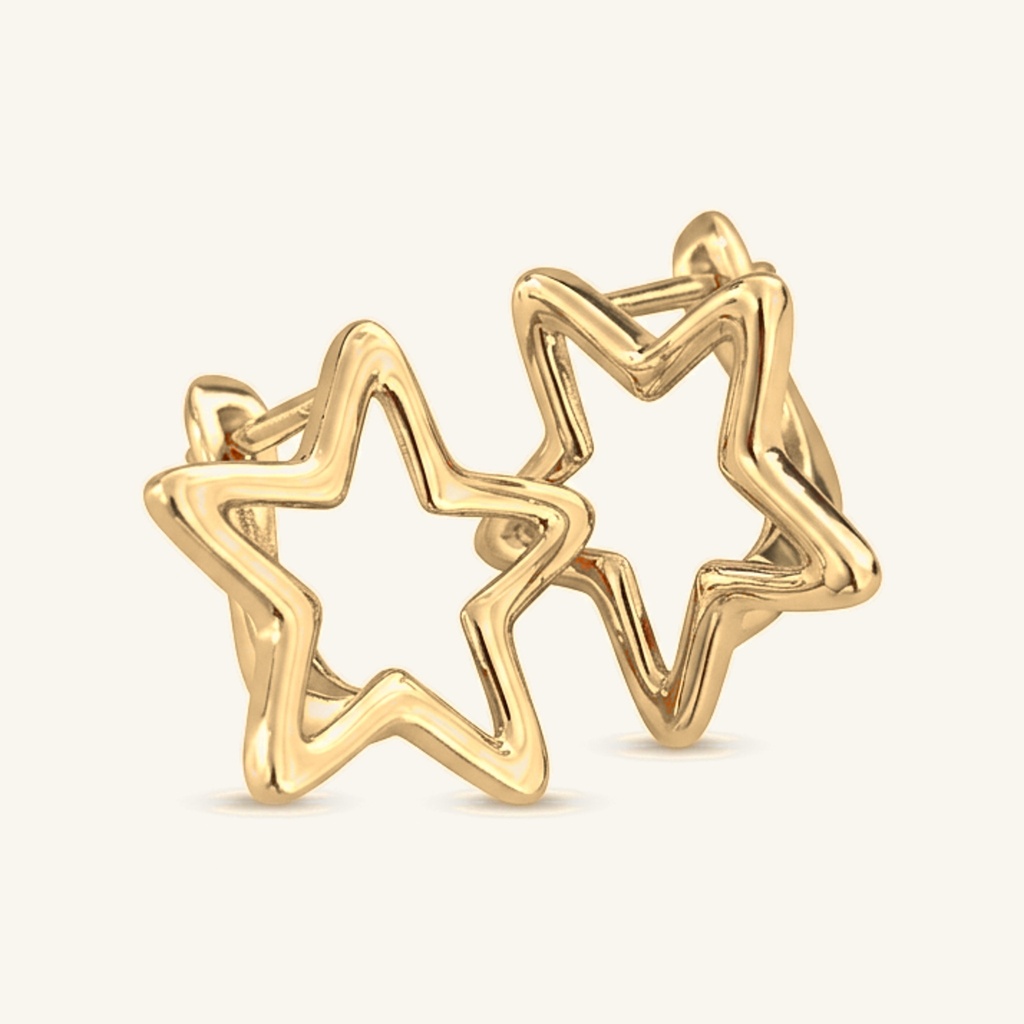 [VHUGOL0906177] Huggies Silueta Estrella · Oro Laminado 18K