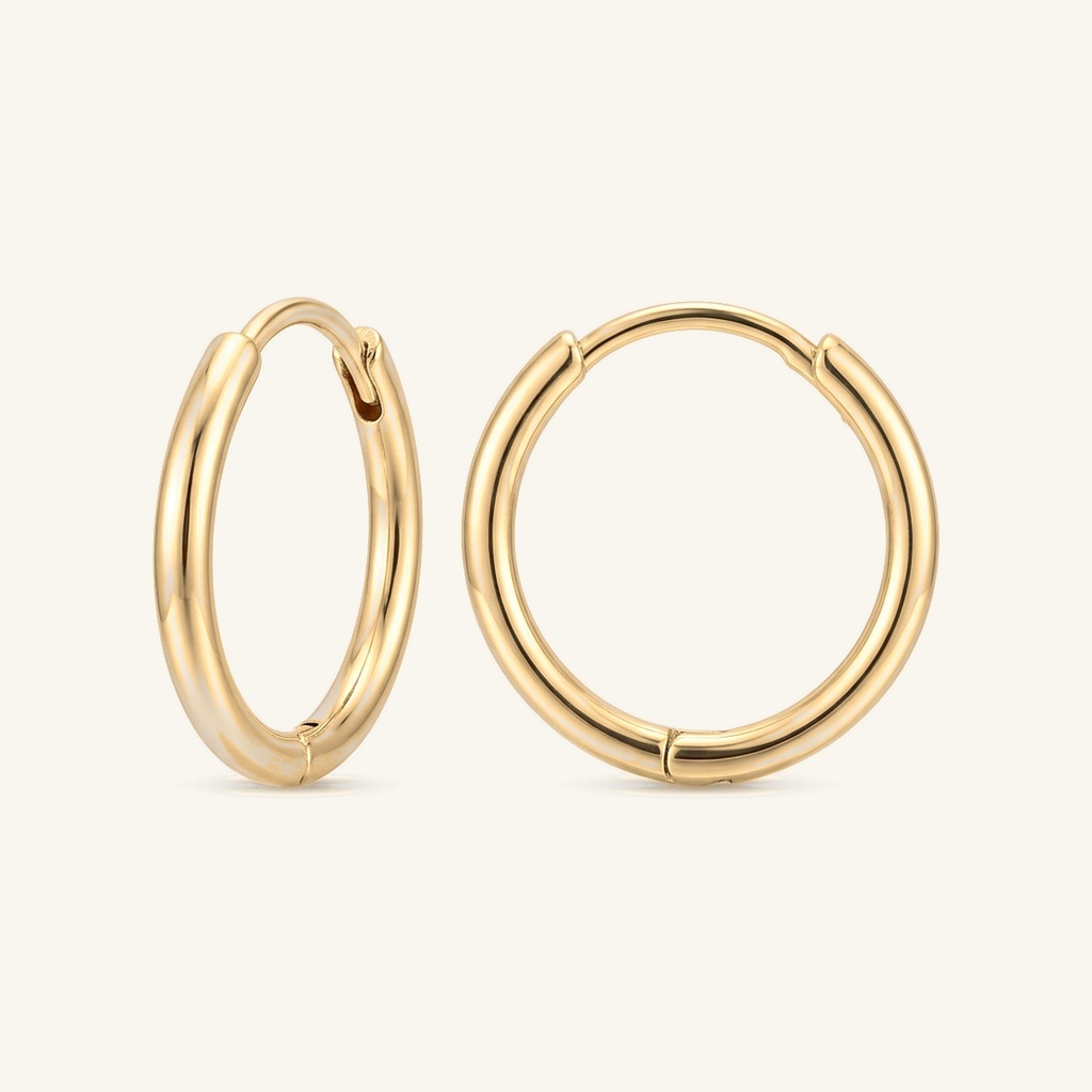[VHUGOL0906200] Huggies Circulares Lisos · Oro Laminado 18K