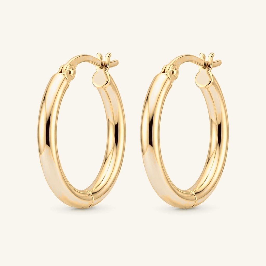 [VHUGOL0906215] Huggies Tubulares Lisos · Oro Laminado 18K