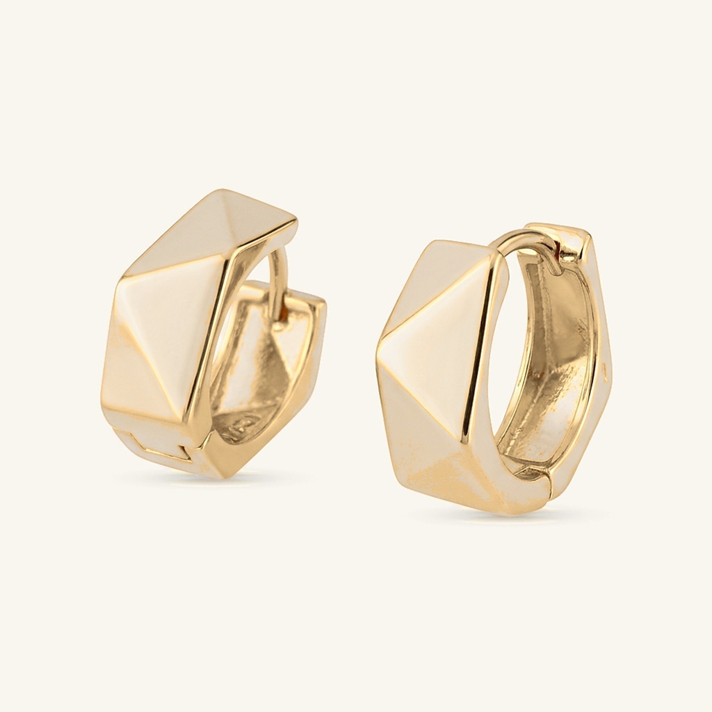 [VHUGOL0906236] Huggies Prisma Facetado · Oro Laminado 18K