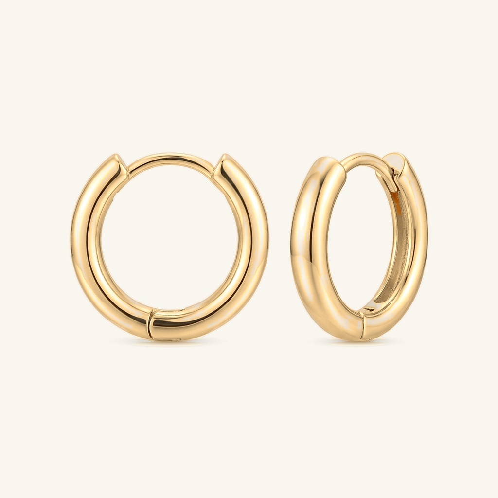 Huggies Aros Lisos · Oro Laminado 18K