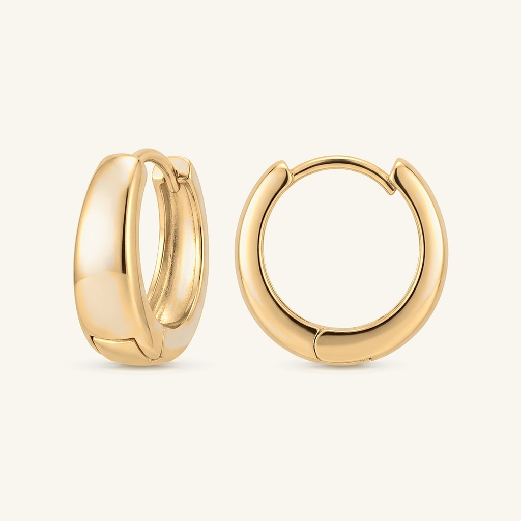 [VHUGOL0906239] Huggies Clásicos Pulidos · Oro Laminado 18K