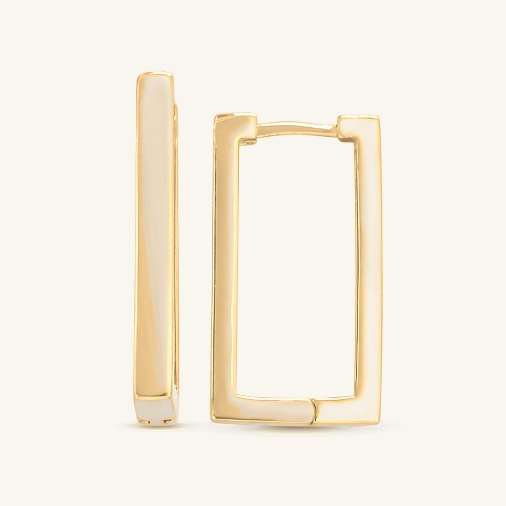[VHUGOL0906264] Huggies Rectangulares Blancos · Oro Laminado 18K