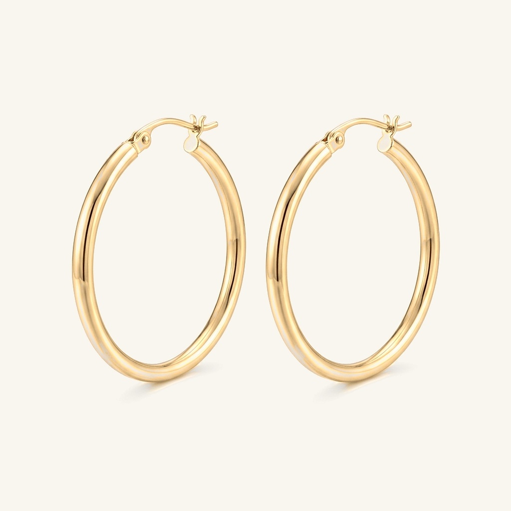 [VHUGOL0906267] Aretes Aros Clásicos · Oro Laminado 18K