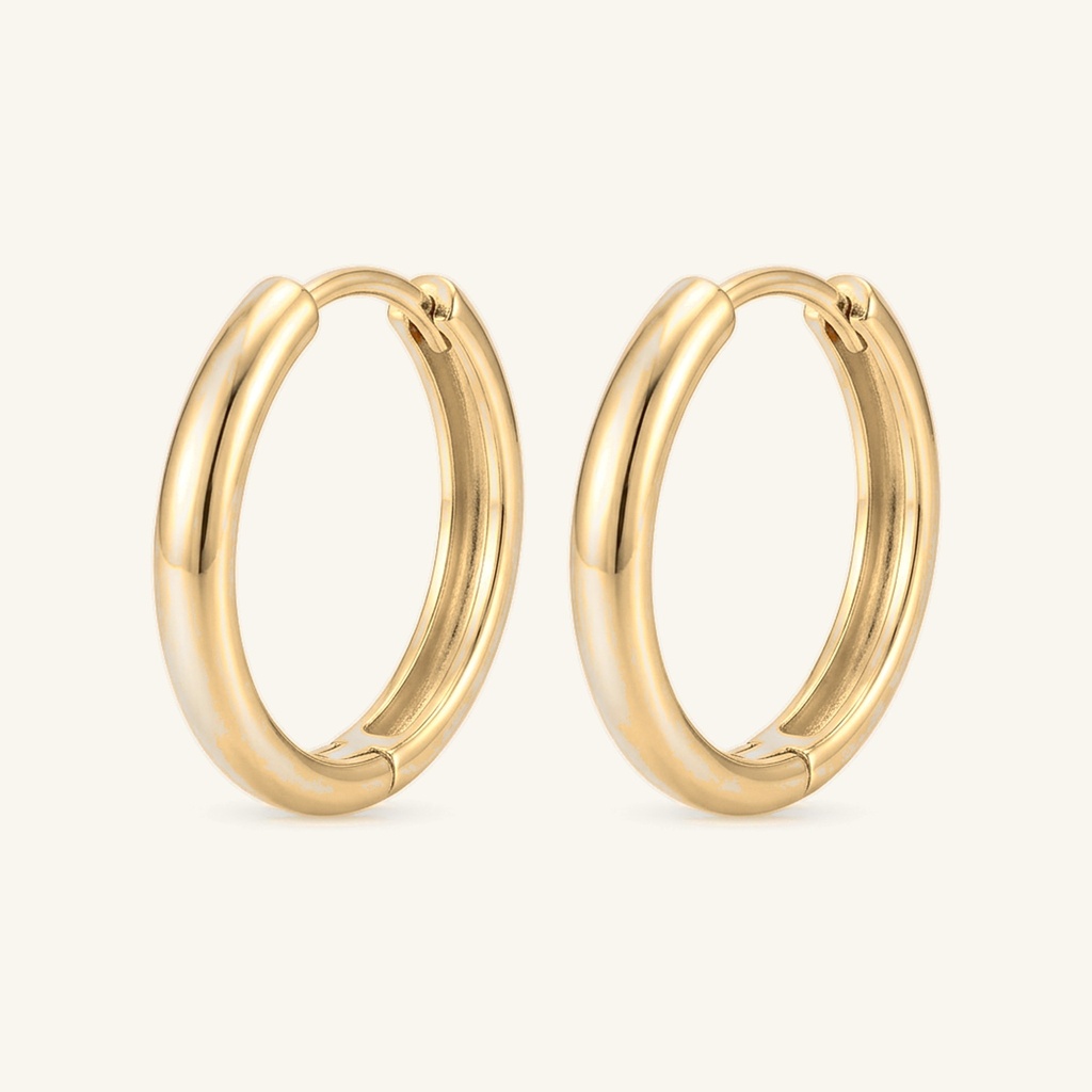 Huggies Aros Lisos · Oro Laminado 18K