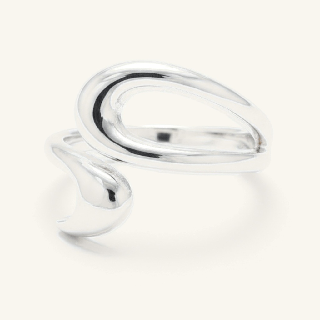 [VANIPL106006] Anillo Onda Fluida · Laminado de Plata