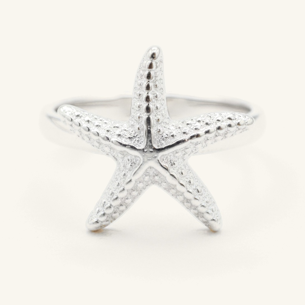 [VANIPL106008] Anillo Estrella Marina · Laminado de Plata