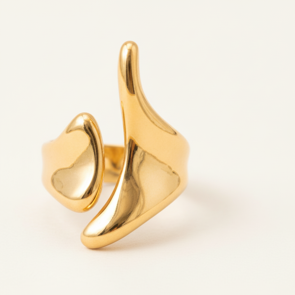 [VANIPL106013] Anillo Silueta Abstracta · Oro Laminado 18K