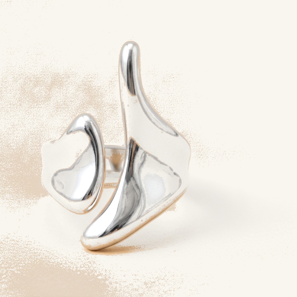 [VANIPL106014] Anillo Orgánico Abstracto · Laminado de Plata