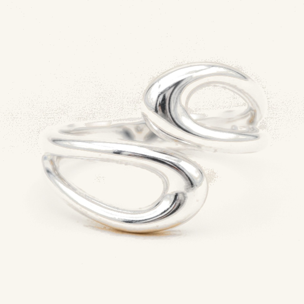 [VANIPL106022] Anillo Ola Abierta · Laminado de Plata