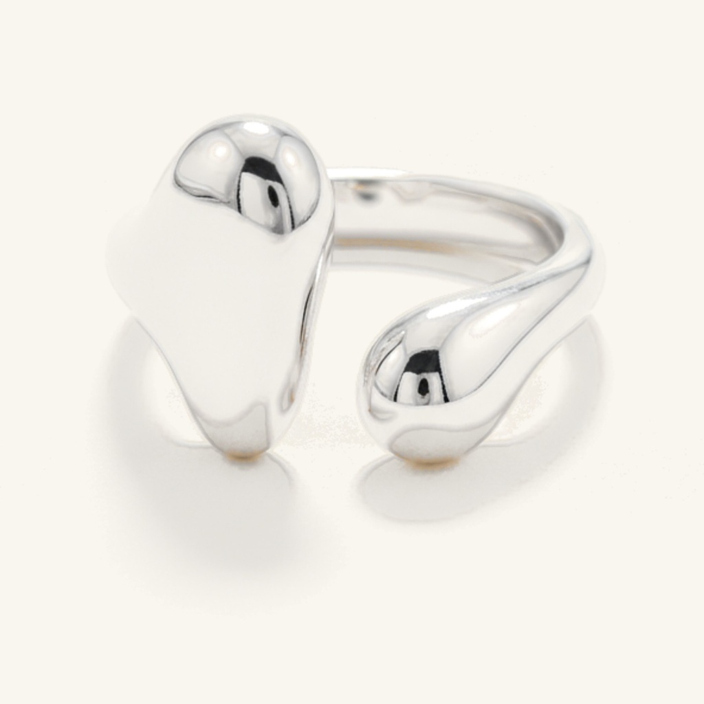 [VANIPL106024] Anillo Gota Orgánica · Laminado de Plata
