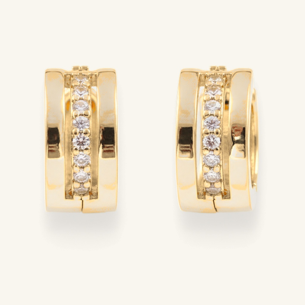 Huggies Banda Central Cristales · Oro Laminado 18K