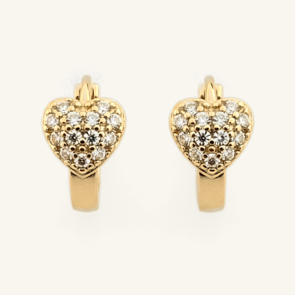 [VHUGOL106047] Huggies Corazón Pavé · Oro Laminado 18K