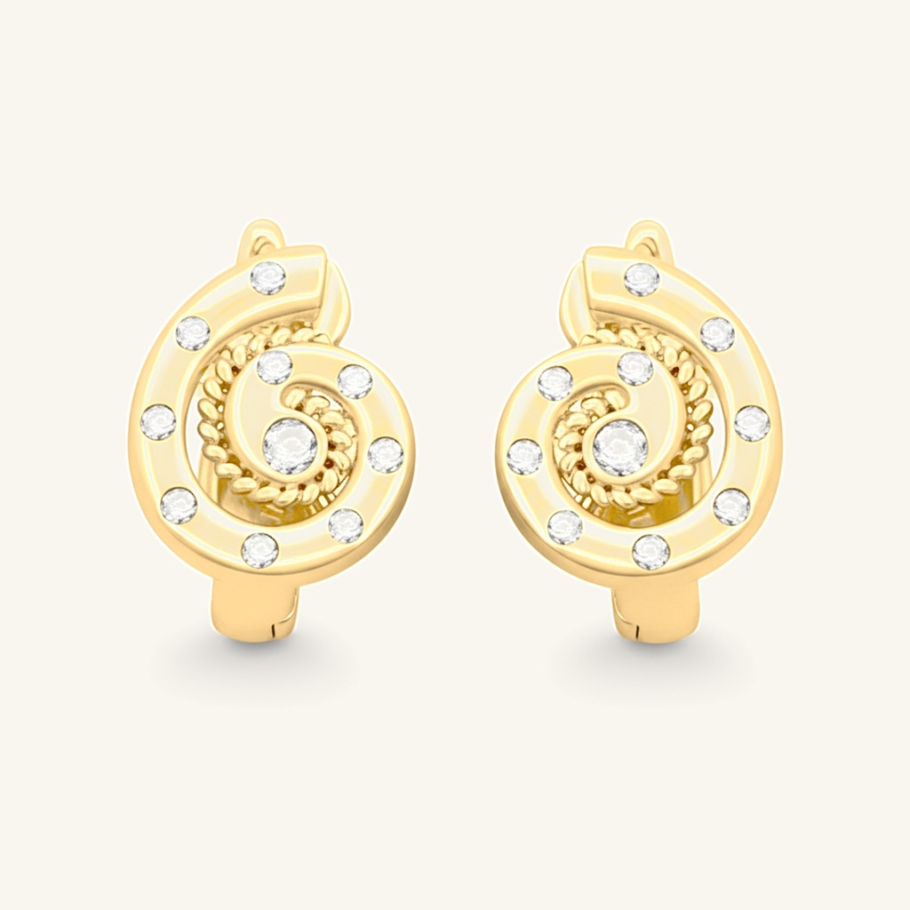 Huggies Espiral Trenzada Brillante · Oro Laminado 18K