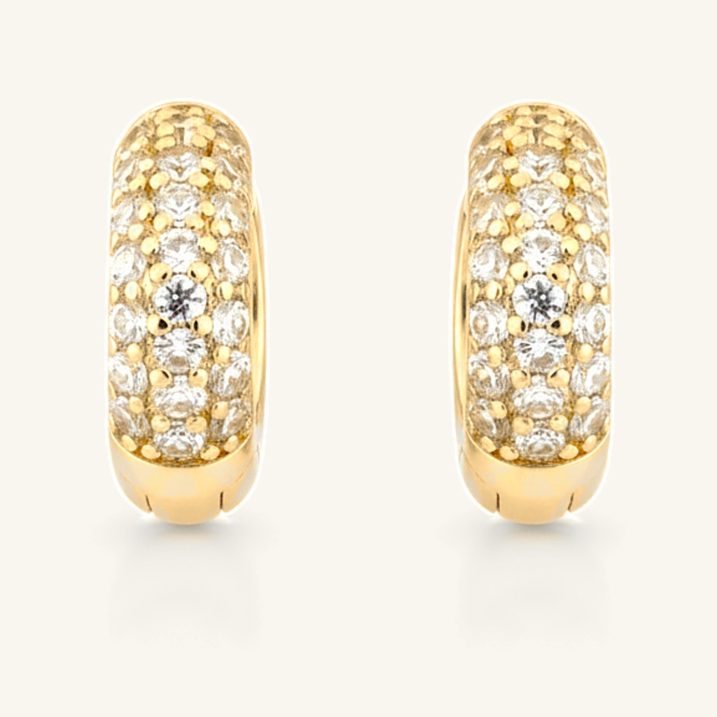 Huggies Pavé Brillante · Oro Laminado 18K