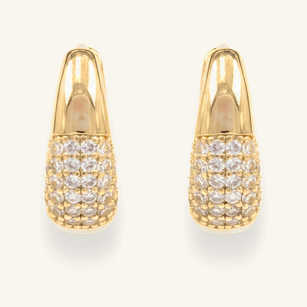 Huggies Pavé Brillante · Oro Laminado 18K