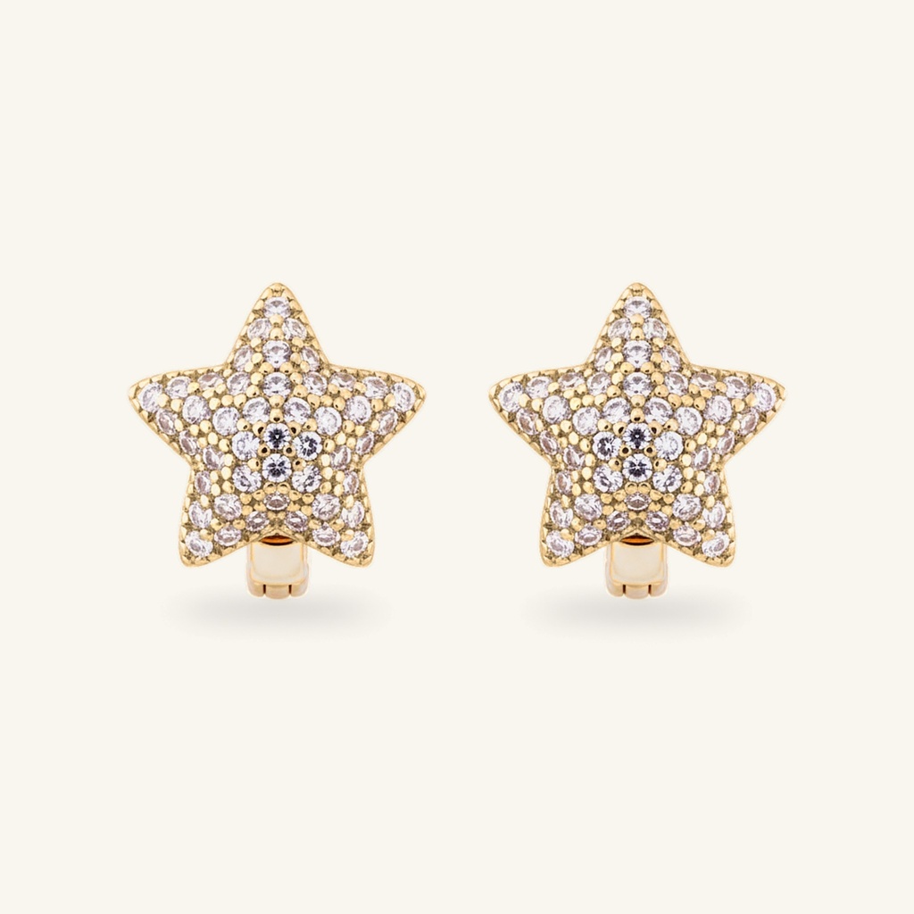 Huggies Estrella Pavé Brillante · Oro Laminado 18K
