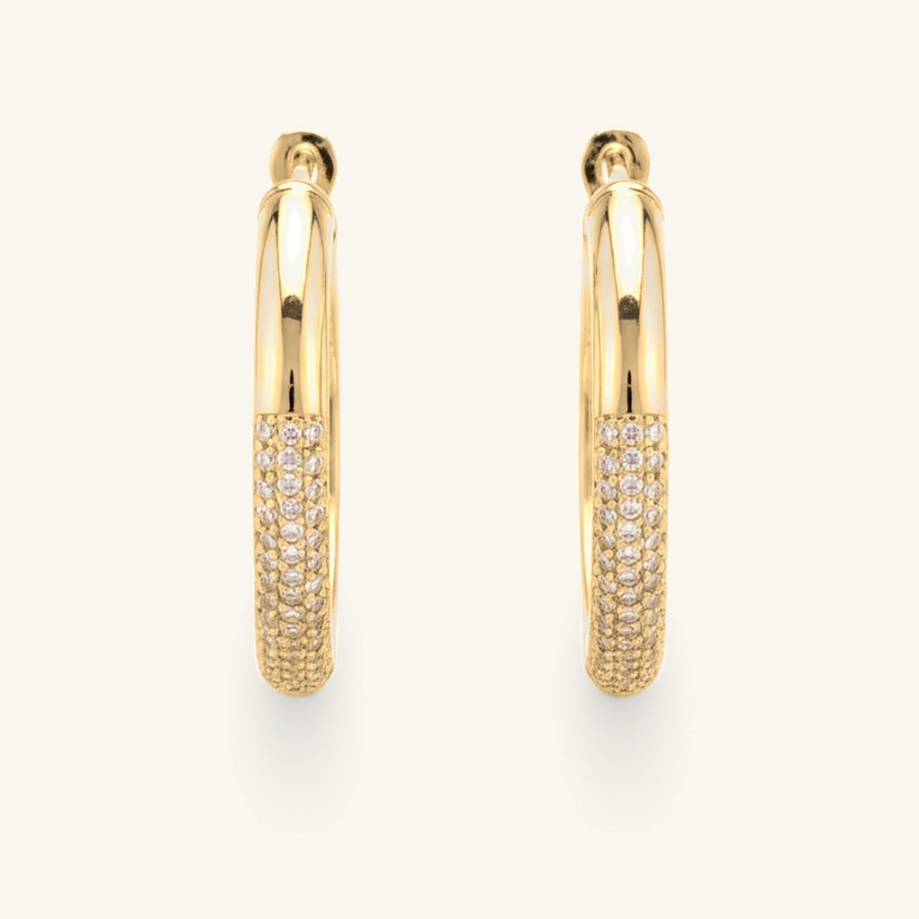 Arracadas Pavé Clásico · Oro Laminado 18K